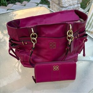 Coach Pink Designer Tote Purse and Wallet